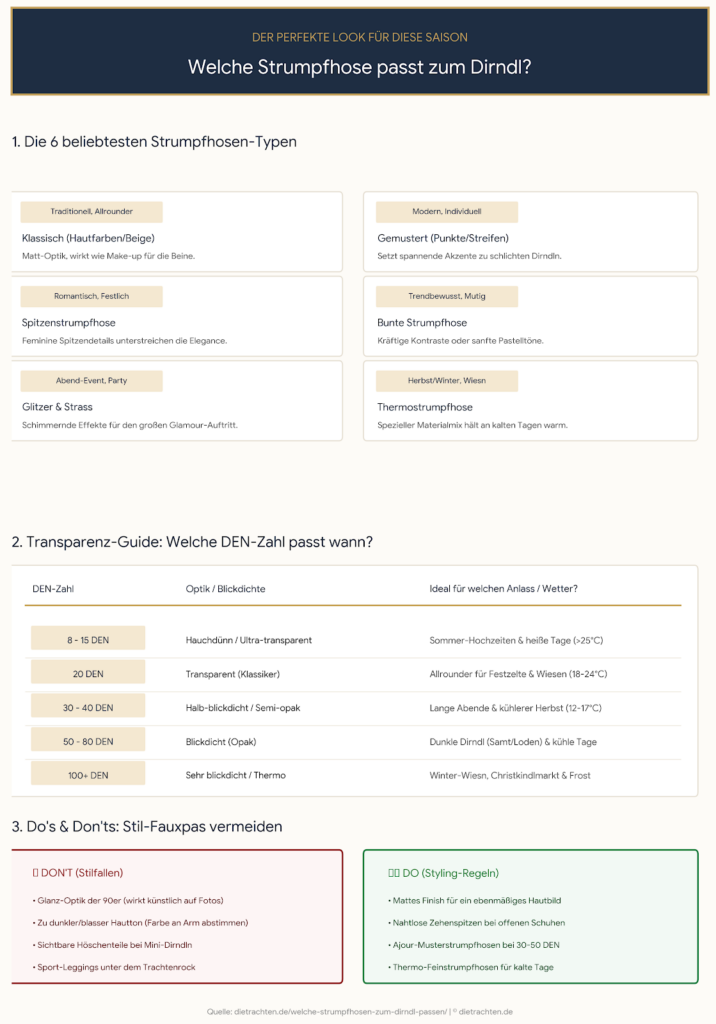 Dirndl Strumpfhosen Infografik