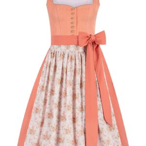 Midi Dirndl 70 cm apricot creme Samtcord Christin 017126