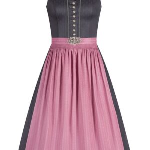 Midi Dirndl 65 cm grau altrosa Lena 010367