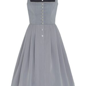 Midi Dirndl 70cm Gastro hellgrau Stretch Babette 006870