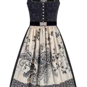 Midi Dirndl 70 cm schwarz creme Gloria 015481