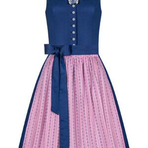 Mini Dirndl 60 cm dunkelblau rosa Emilia 007361