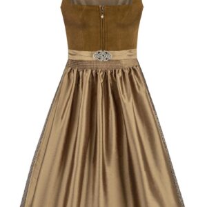 Midi Dirndl 70 cm olivbraun taupe Samt Pascal 015077