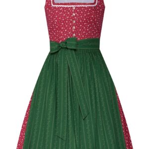 Mini Dirndl 60 cm rot grün Laureen 009197