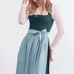 Midi Dirndl 65 cm dunkelgrün mint Frieda 016557