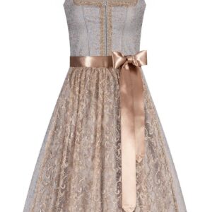 Midi Dirndl 65 cm hellblau taupe Diana 010440