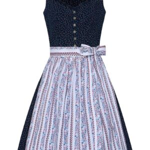 Mini Dirndl 60 cm dunkelblau geblümt weiß 015617
