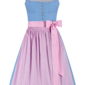 Midi Dirndl 65 cm hellblau rosa Lisa 014673