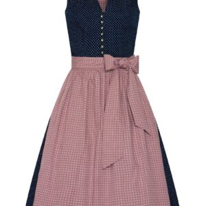 Midi Dirndl 65 cm dunkelblau rosenholz Valentina 014426