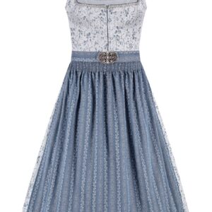 Midi Dirndl 65 cm grau blau Emilia 014653