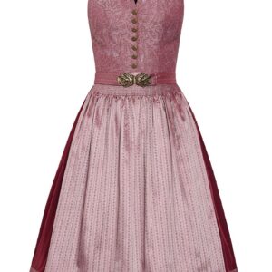Midi Dirndl 65 cm altrosa bordeaux gemustert Ella 010043