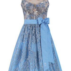 Midi Dirndl 70 cm silber hellblau Caroline 016387