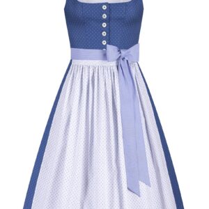Midi Dirndl 70 cm blau weiß Pillersee 010528