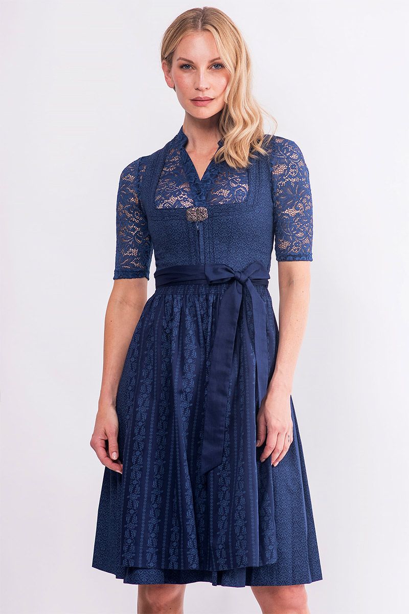 Midi Dirndl 65 cm dunkelblau Amalia 015427