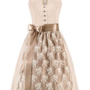 Mini Dirndl 60cm creme geblümt taupe Thea 004739