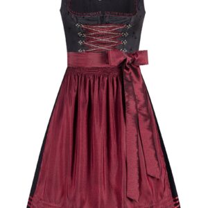 Midi Dirndl 70 cm schwarz dunkelrot Klara 016556