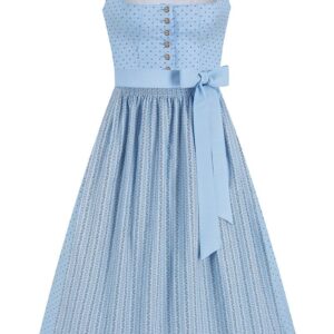 Dirndl lang 85 cm hellblau gemustert Sophie 014668