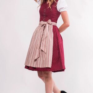 Mini Dirndl 60 cm dunkelrot creme Valentina 009058