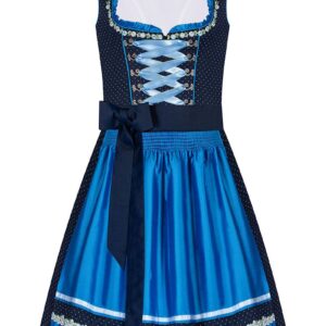 Mini Dirndl 55cm dunkelblau gepunktet blau Luise 006929